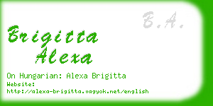 brigitta alexa business card